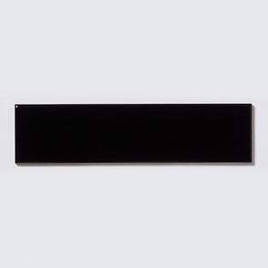 Ripple Glossy Black 7.5cm x 30cm Wall Tile