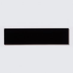 Ripple Glossy Black 7.5cm x 30cm Wall Tile