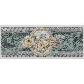 Heckstream Rose Green 8cm x 20cm Border Tile