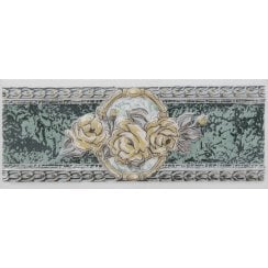 Heckstream Rose Green 8cm x 20cm Border Tile