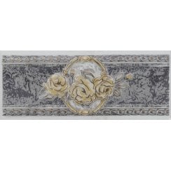 Heckstream Rose Grey 5cm x 15cm Border Tile