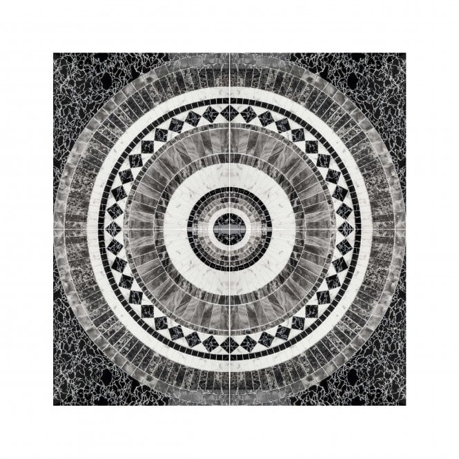 Royal Black & White 60cm x 60cm Floor Tile (4 tile set)