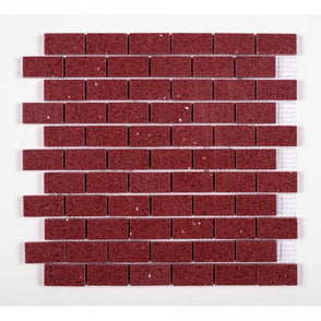 Gulfstone Ruby Red Brick Quartz 30cm x 30cm (4.8m x 2.3cm) Mosaic Tile