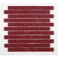 Gulfstone Ruby Red Brick Quartz 30cm x 30cm (4.8m x 2.3cm) Mosaic Tile