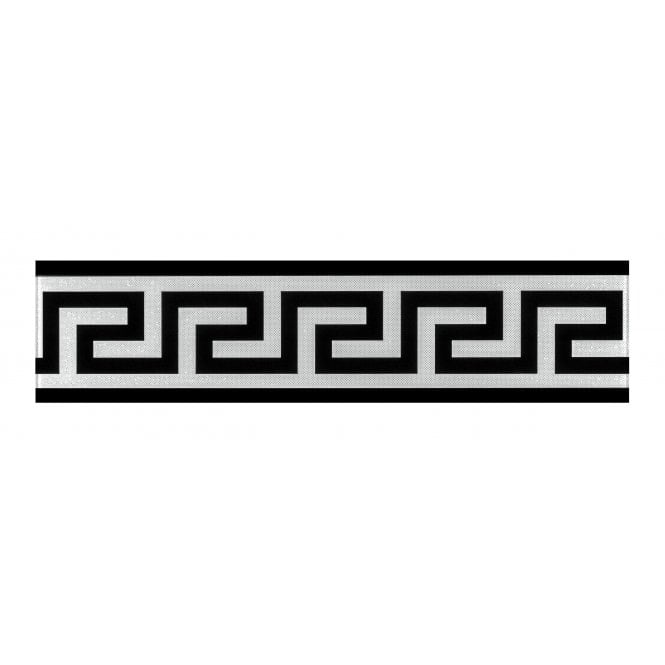 Sacchi Diamond Glitter Greek Key Border 15cm x 60cm Wall & Floor Tile