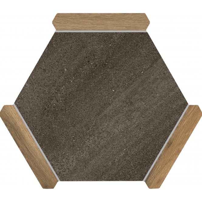 Sacramento Grafito Oak 22cm x 25cm Wall & Floor Tile