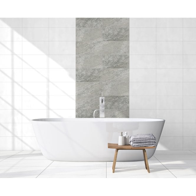 Made In Spain Sagano Grey 30.3cm x 61.3cm Wall and Floor Tile