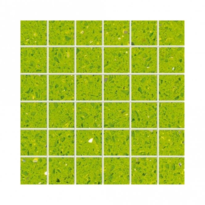 Gulfstone Salalah Green (Lime) 30cm x 30cm (4.8cm x 4.8cm) Mosaic Tile