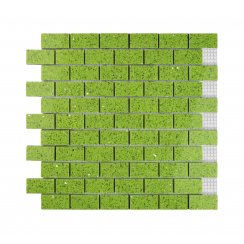 Gulfstone Salalah Green Lime Brick Quartz 30cm x 30cm (4.8m x 2.3cm) Mosaic Tile