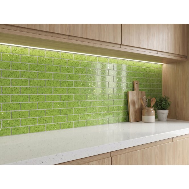 Gulfstone Salalah Green Lime Brick Quartz 30cm x 30cm (4.8m x 2.3cm) Mosaic Tile