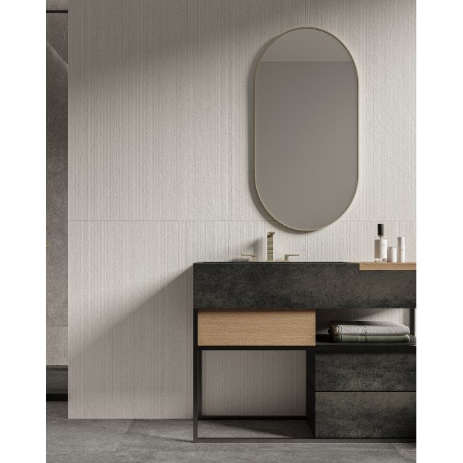 Sandstone White Decor 60cm x 120cm Wall & Floor Tile