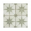 Scintilla Olive Green Star Pattern 45cm x 45cm Wall & Floor Tile