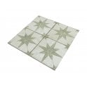 Scintilla Olive Green Star Pattern 45cm x 45cm Wall & Floor Tile