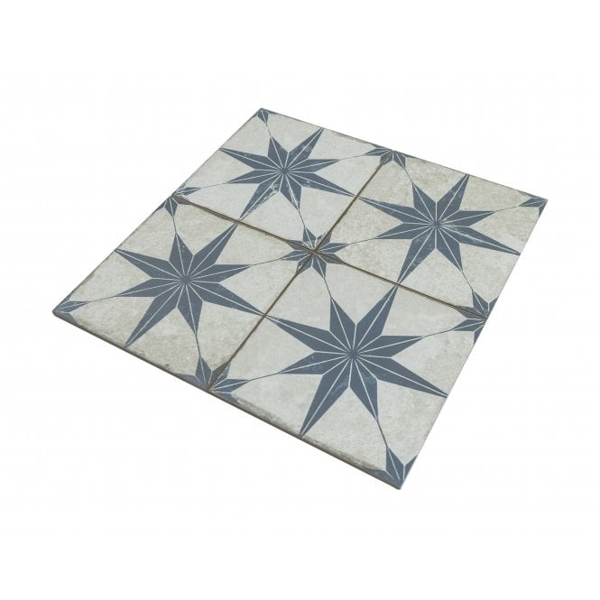 Scintilla Sapphire Star Pattern 45cm x 45cm Wall & Floor Tile