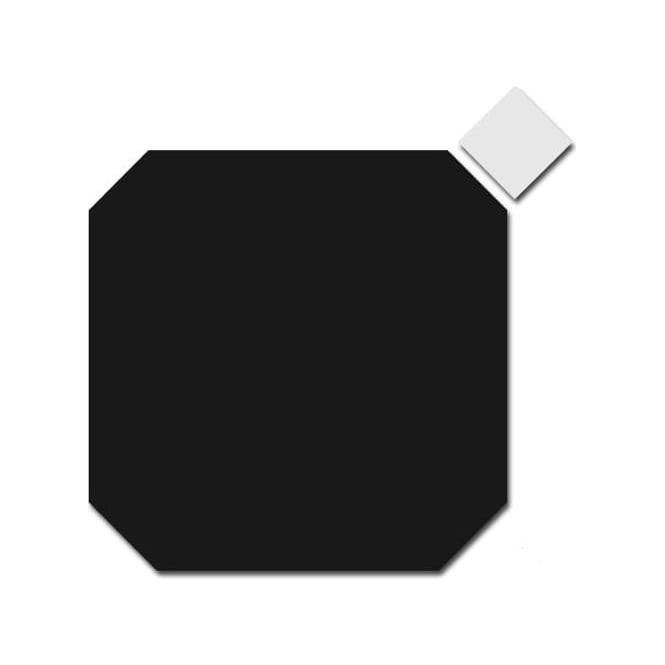 Equipe Senescent Octagon Matt Black 20cm x 20cm Tile