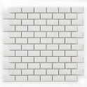 Shapes Mini Metro Bevelled Gloss White 30cm x 30cm (2.3cm x 4.8cm) Mosaic Tile