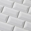 Shapes Mini Metro Bevelled Gloss White 30cm x 30cm (2.3cm x 4.8cm) Mosaic Tile