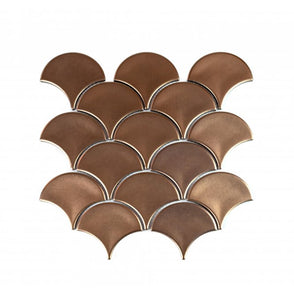 Shell Matt Gold 25.9cm x 27.3cm (7.3cm x 7.3cm) Mosaic Tile