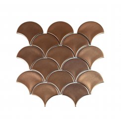 Shell Matt Gold 25.9cm x 27.3cm (7.3cm x 7.3cm) Mosaic Tile