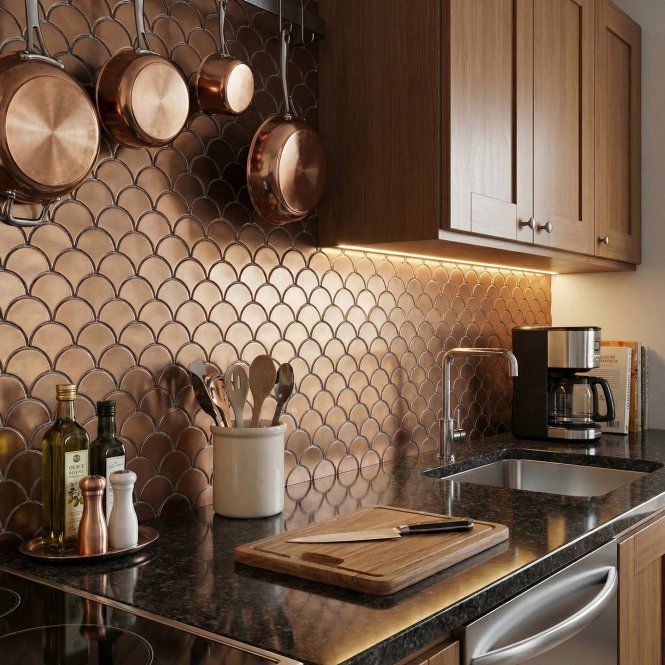 Shell Matt Gold 25.9cm x 27.3cm (7.3cm x 7.3cm) Mosaic Tile
