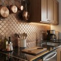Shell Matt Gold 25.9cm x 27.3cm (7.3cm x 7.3cm) Mosaic Tile