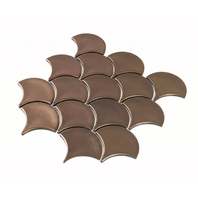 Shell Matt Gold 25.9cm x 27.3cm (7.3cm x 7.3cm) Mosaic Tile