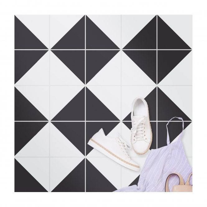 Siena Diamond Black 20cm x 20cm Wall & Floor Tile