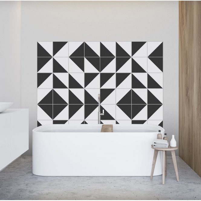 Siena Diamond Black 20cm x 20cm Wall & Floor Tile
