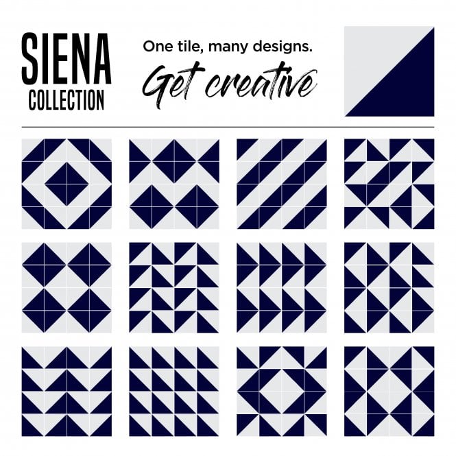 Siena Diamond Cobalt 20cm x 20cm Wall & Floor Tile