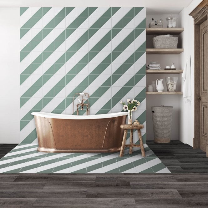 Siena Diamond Green 20cm x 20cm Wall & Floor Tile