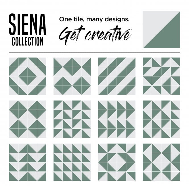 Siena Diamond Green 20cm x 20cm Wall & Floor Tile