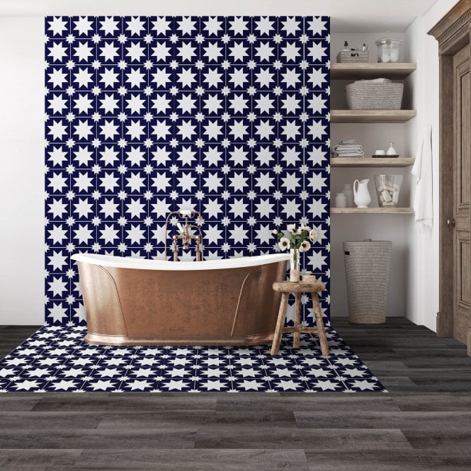 Siena Star Cobalt 20cm x 20cm Wall & Floor Tile