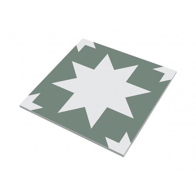 Siena Star Green 20cm x 20cm Wall & Floor Tile