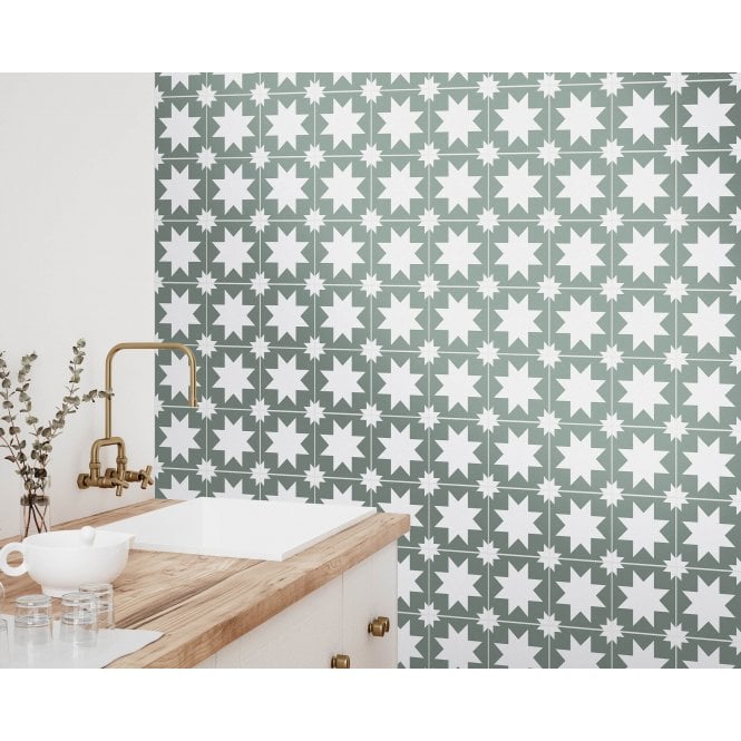 Siena Star Green 20cm x 20cm Wall & Floor Tile