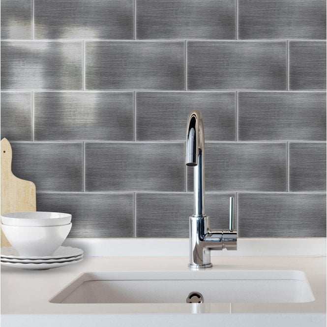 Silver Champagne 10cm x 20cm Metro Wall Tile