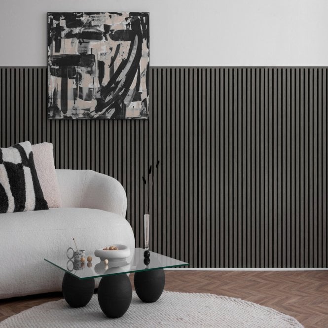 Silver Grey Acoustic Wood Panel 120cm x 60cm x 21mm