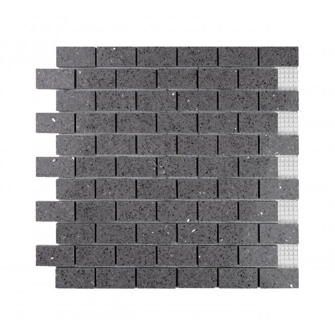 Gulfstone Silver Grey Brick Quartz 30cm x 30cm (4.8m x 2.3cm) Mosaic Tile