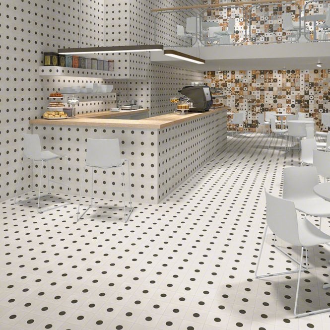 Sixties PolkaDot 15cm x 15cm Wall & Floor Tile