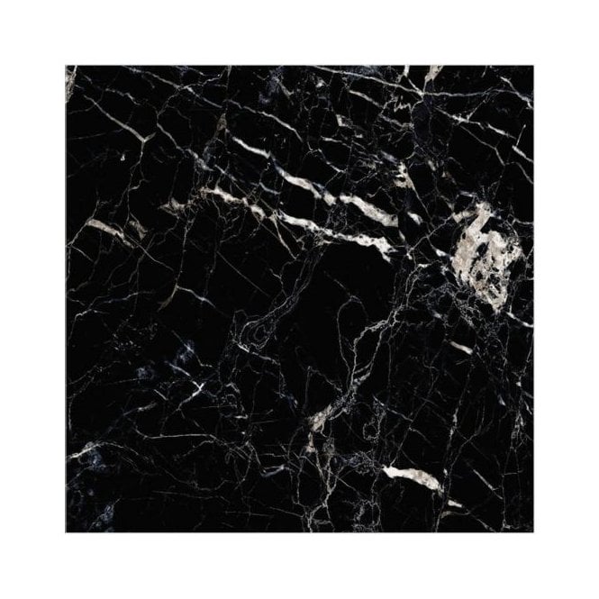 Sky Black Marble Effect Polished Porcelain 60cm x 60cm Wall & Floor Tile