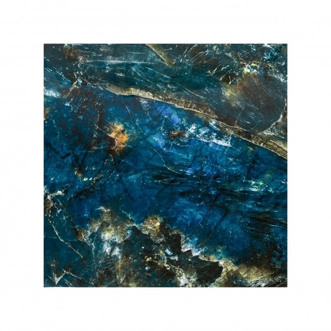 Sky Blue Marble Effect Polished Porcelain 60cm x 60cm Wall and Floor Tile