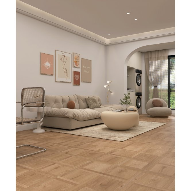 Slat Parquet Natural Wall & Floor Tile 60cm x 120cm