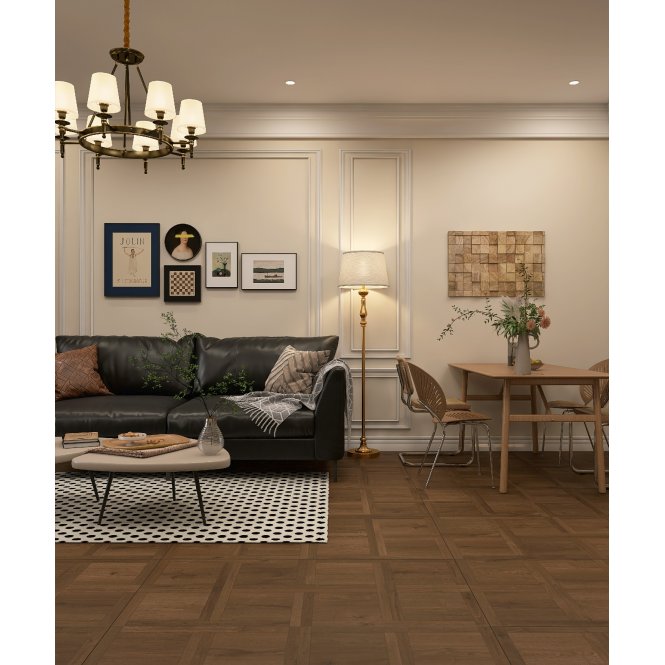 Slat Parquet Oak Wall & Floor Tile 60cm x 120cm
