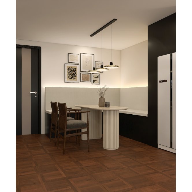 Slat Parquet Walnut Wall & Floor Tile 60cm x 120cm