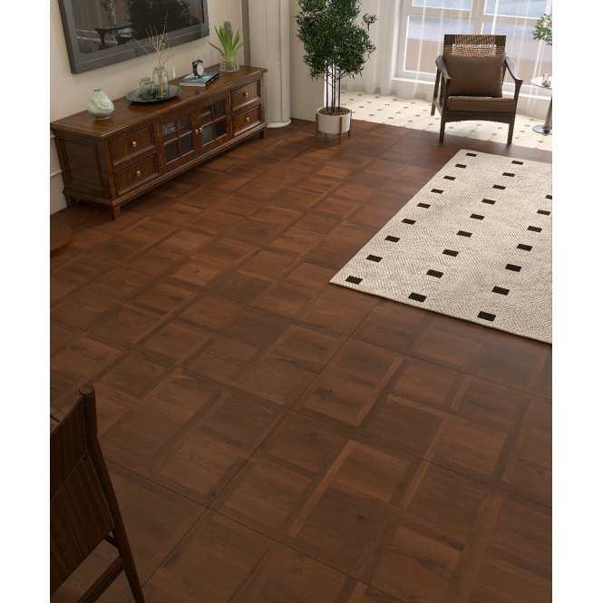 Slat Parquet Walnut Wall & Floor Tile 60cm x 120cm