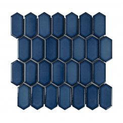 Slim-Hex Crystal Blue (7.5cm x 3.8cm) 28.8cm x 29cm Mosaic Tile