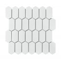 Slim-Hex Crystal White Matt (7.5cm x 3.8cm) 28.8cm x 29cm Mosaic Tile
