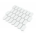 Slim-Hex Crystal White Matt (7.5cm x 3.8cm) 28.8cm x 29cm Mosaic Tile