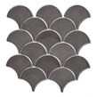 Smokey Grey Gloss 27.3cm x 25.9cm Fan Mosaic Tile