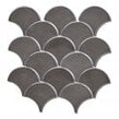 Smokey Grey Gloss 27.3cm x 25.9cm Fan Mosaic Tile