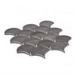 Smokey Grey Gloss 27.3cm x 25.9cm Fan Mosaic Tile